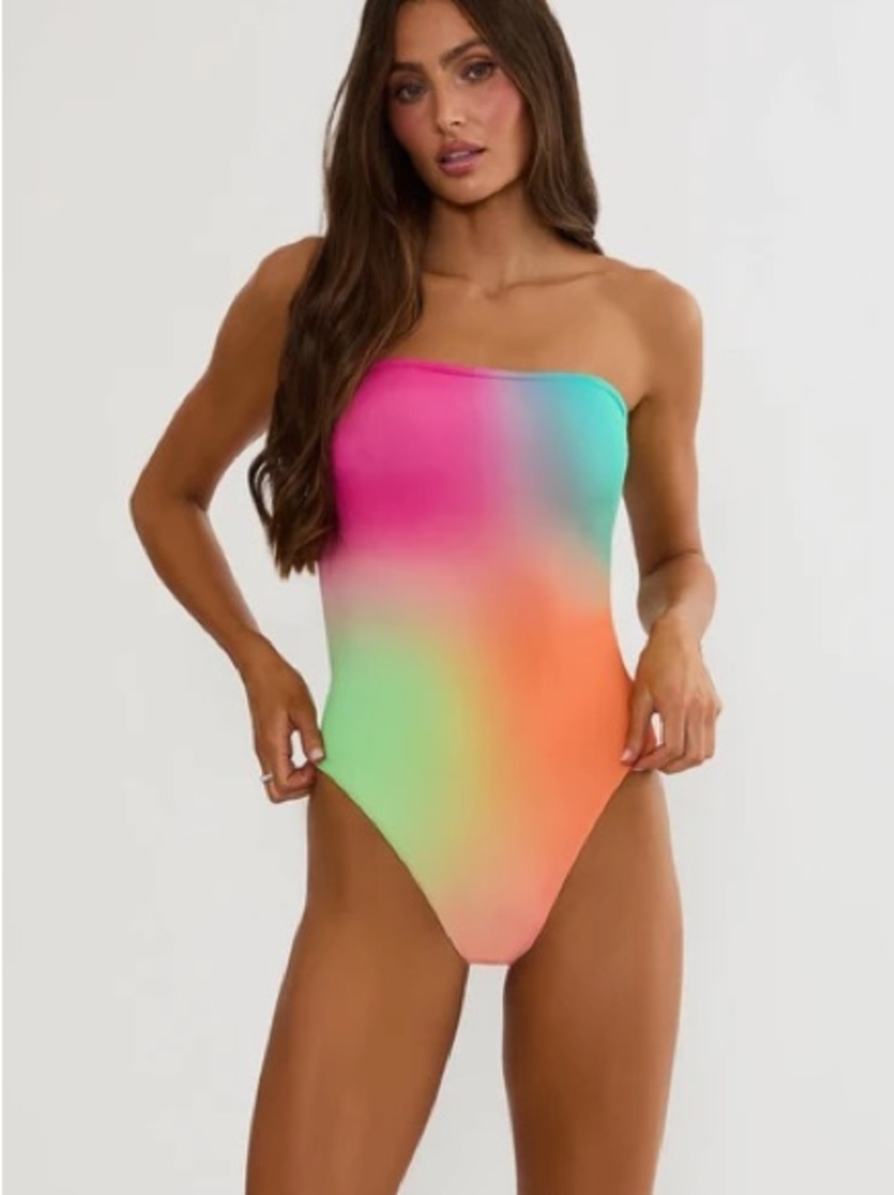 Beach Riot Stassia One Piece Strawberry Sunset Ombre